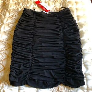 Calvin Klein Black Ruched Stretch Skirt